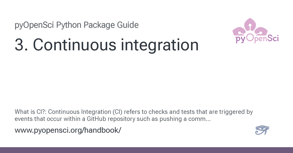 3. Continuous integration — pyOpenSci Handbook