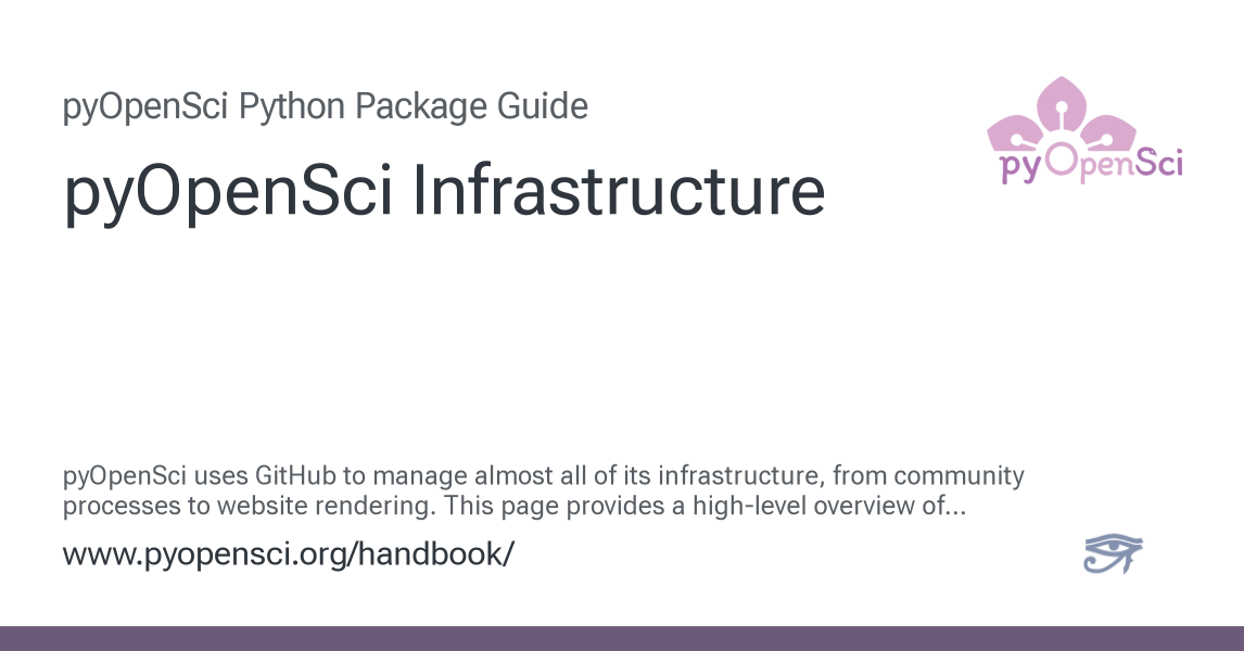 pyOpenSci Infrastructure — pyOpenSci Handbook