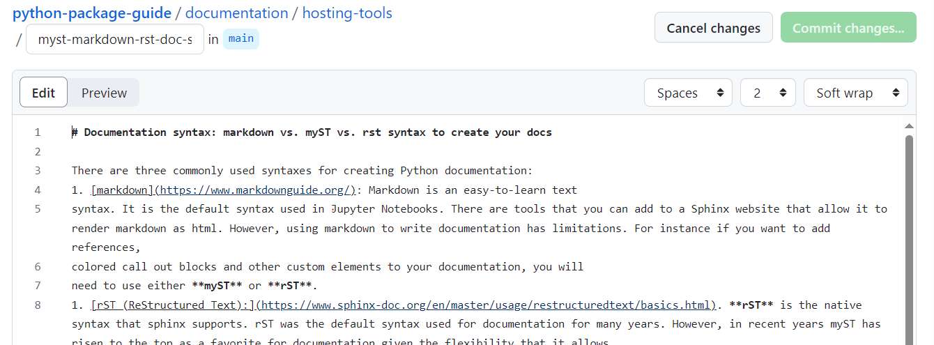 Edit file in GitHub