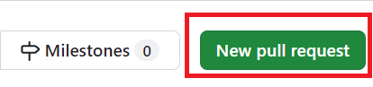 New pull request button in GitHub
