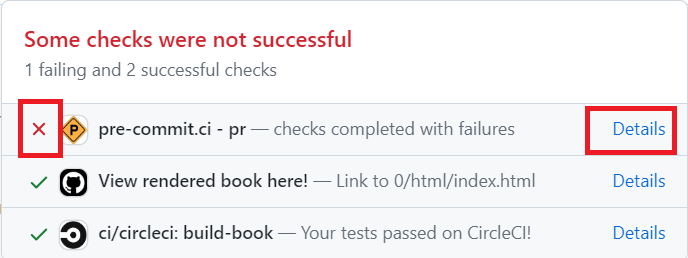 Pull request checks failed in GitHub