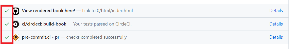 Pull request checks in GitHub