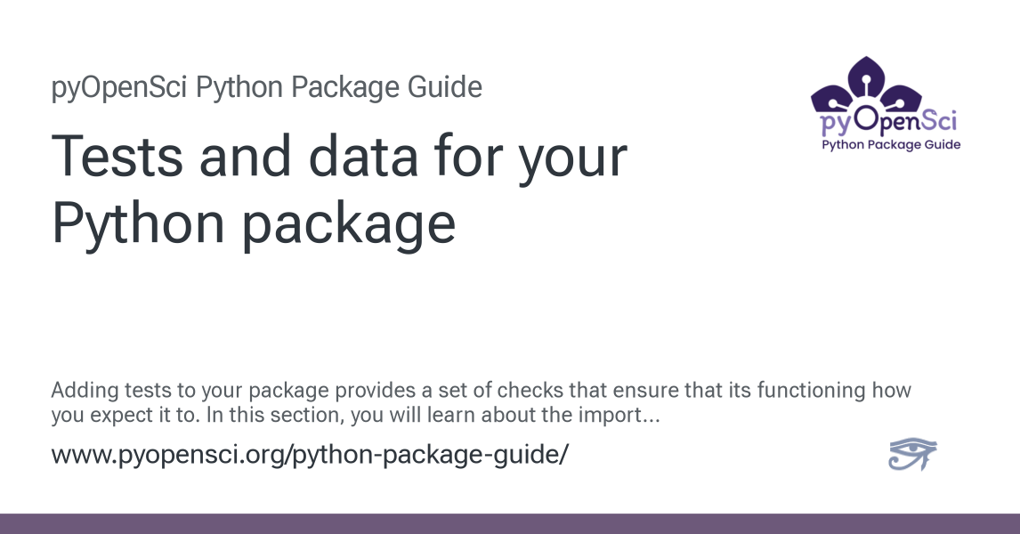 Tests and data for your Python package — Python Packaging Guide