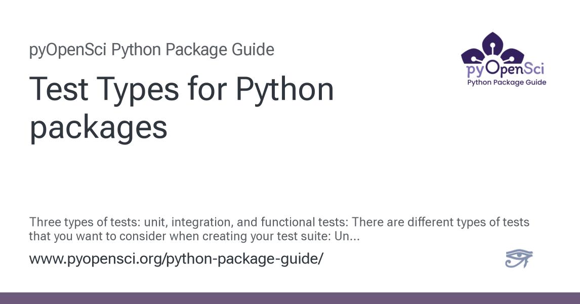 Test Types for Python packages — Python Packaging Guide